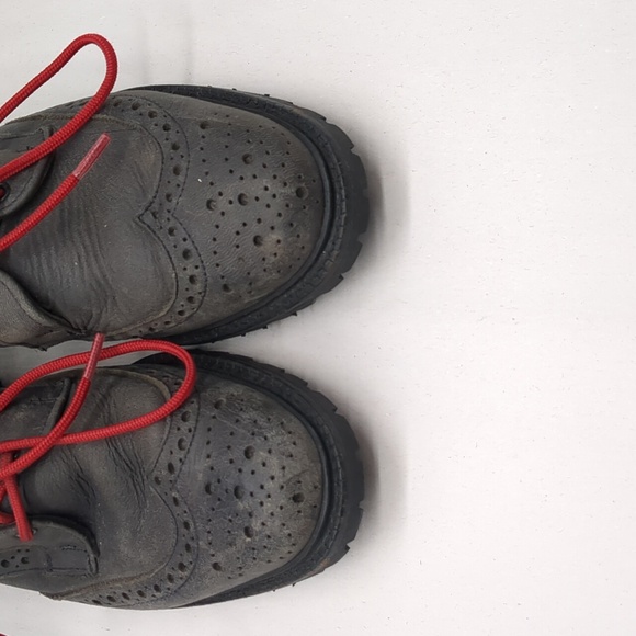 Allen Edmonds Long Branch Wingtip Leather Boots Red Laces Size 8.5 Gray - Picture 3 of 10